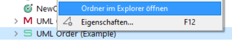 Opening the Windows Explorer in the GEFEG.FX Manager